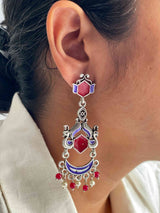 Stupa - enamel earring