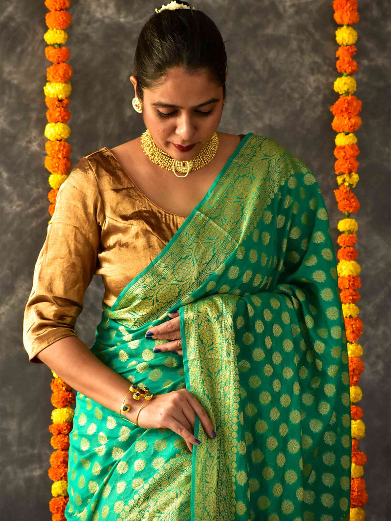 Kusum - Georgette zari Saree