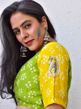 Mithaas - Handloom Chanderi silk Bandhani Blouse