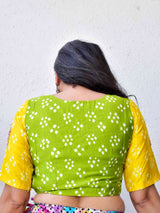 Mithaas - Handloom Chanderi silk Bandhani Blouse
