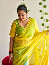 Haryali - Dual shaded leheriya Kota Saree