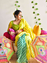 Haryali - Dual shaded leheriya Kota Saree