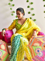 Haryali - Dual shaded leheriya Kota Saree