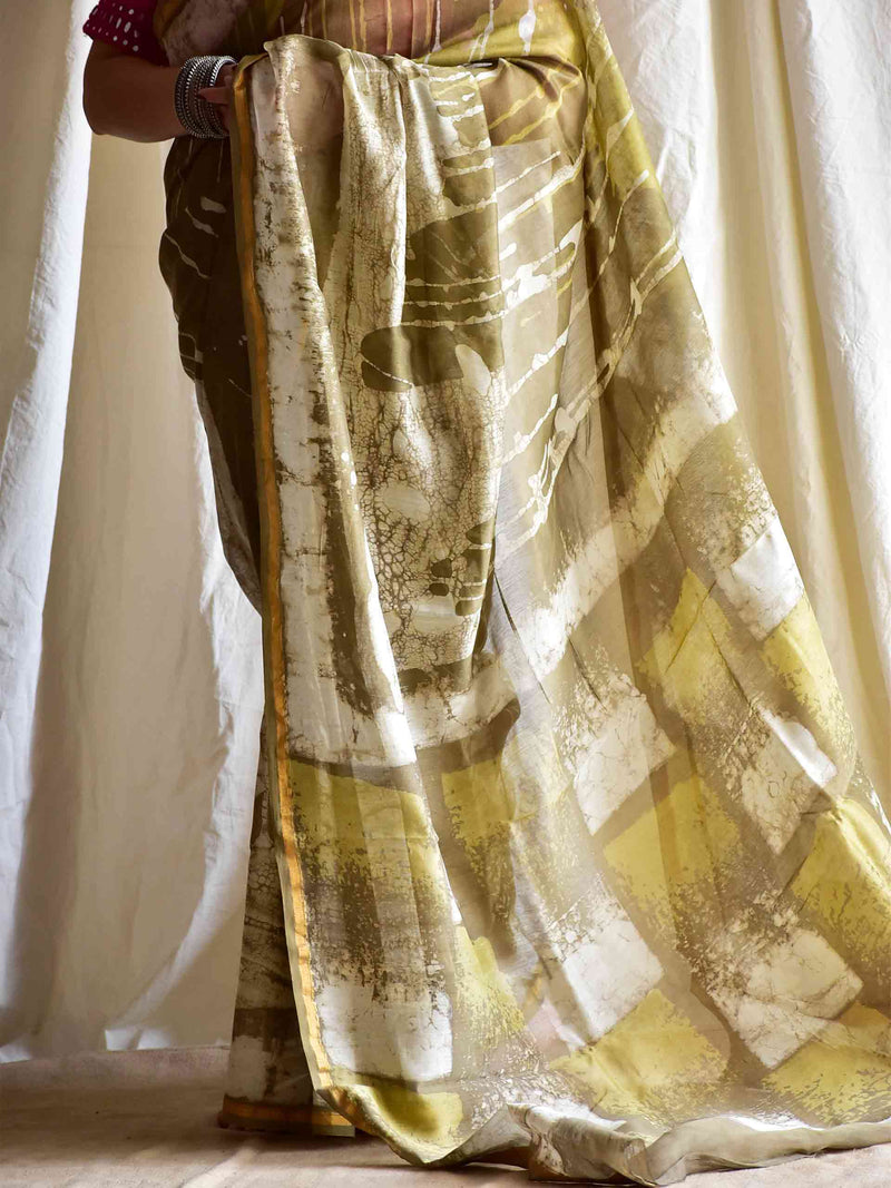 Megha - Dabu Chanderi silk saree