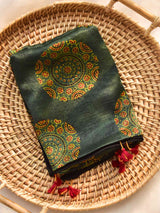 Nurture - Ajrakh hand block printed Mashru silk stole
