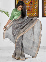 handloom Linen silk saree