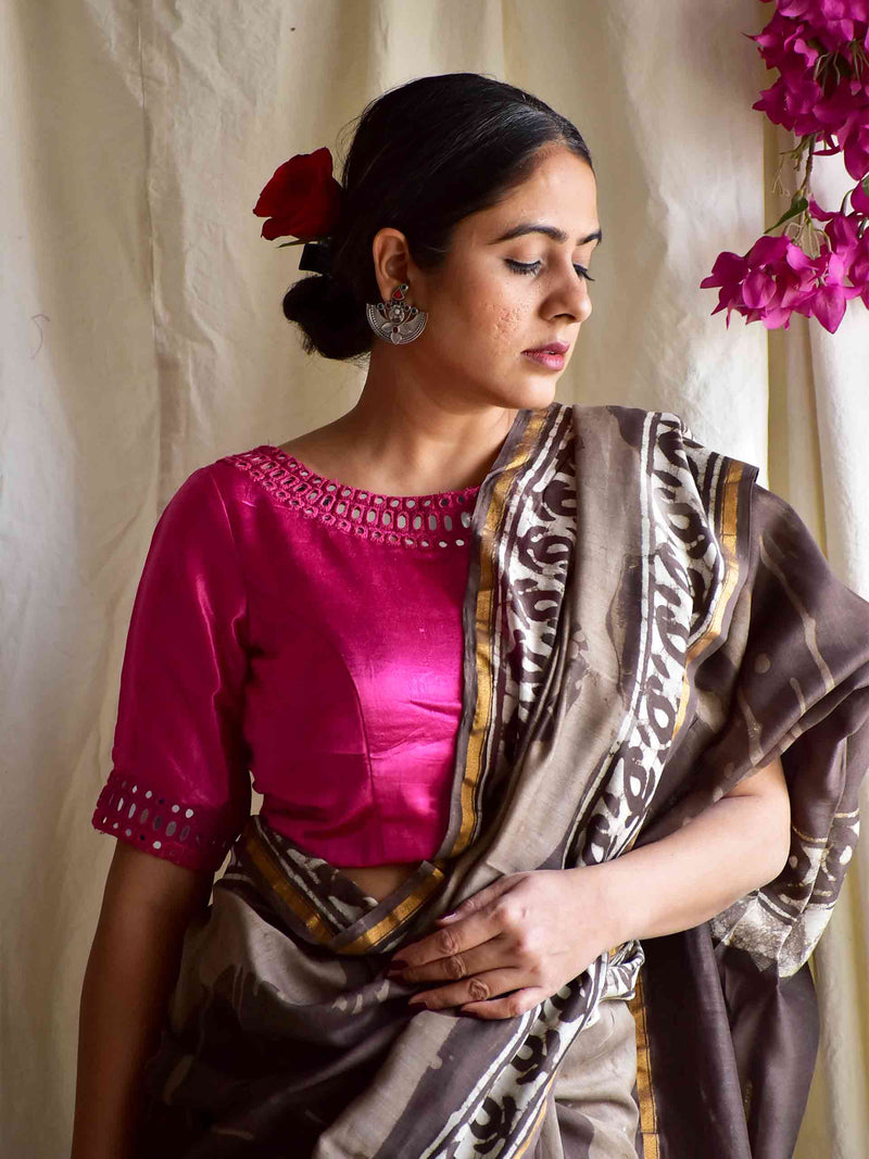 Mol - Dabu Chanderi silk saree