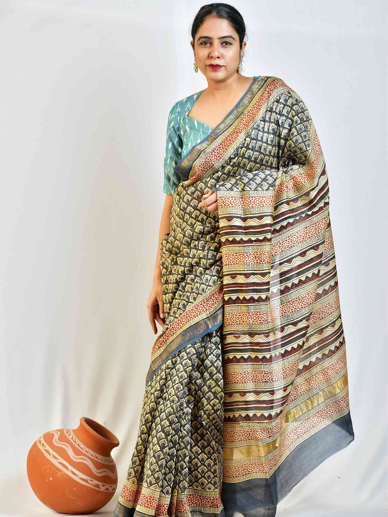 chahat - Dabu Maheshwari silk saree