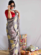 Reena - Ajrakh modal Silk Saree