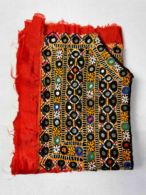 038 Vintage Mirror work Front Dress Patch 15*11