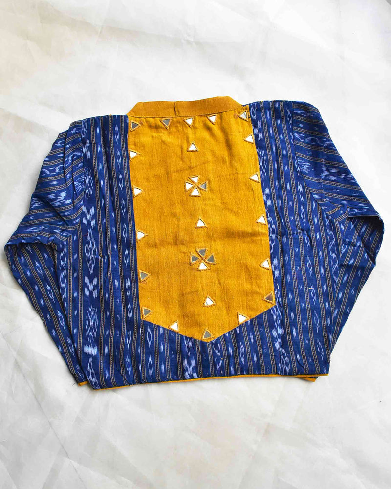 Rainfall - Ikat Kutch mirror work blouse