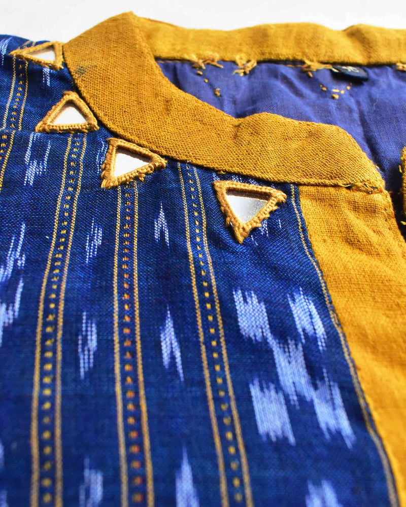 Rainfall - Ikat Kutch mirror work blouse
