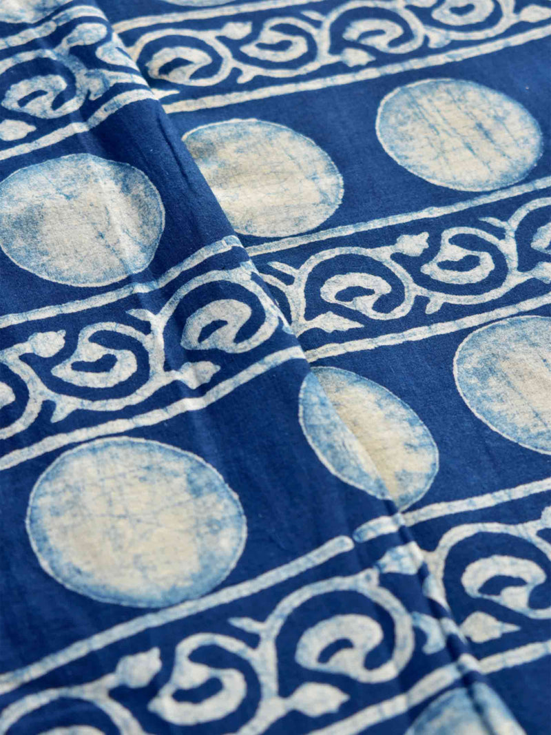 Circle of life - Hand block printed Cotton fabric $38 per meter