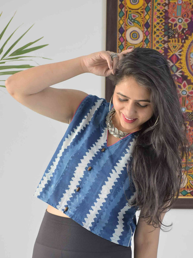 Buy Dabu Cotton Crop Top Online