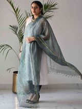 polka printed kota silk dupatta