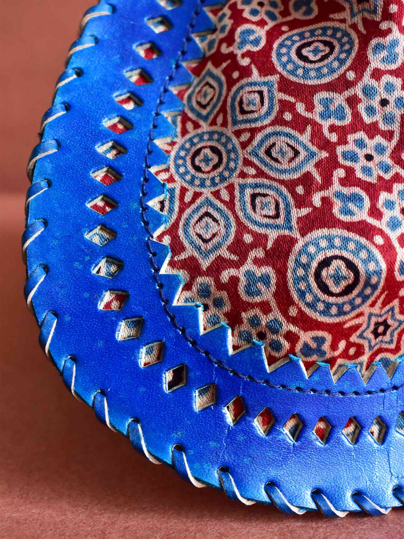 mary - mashru silk and leather coin potli