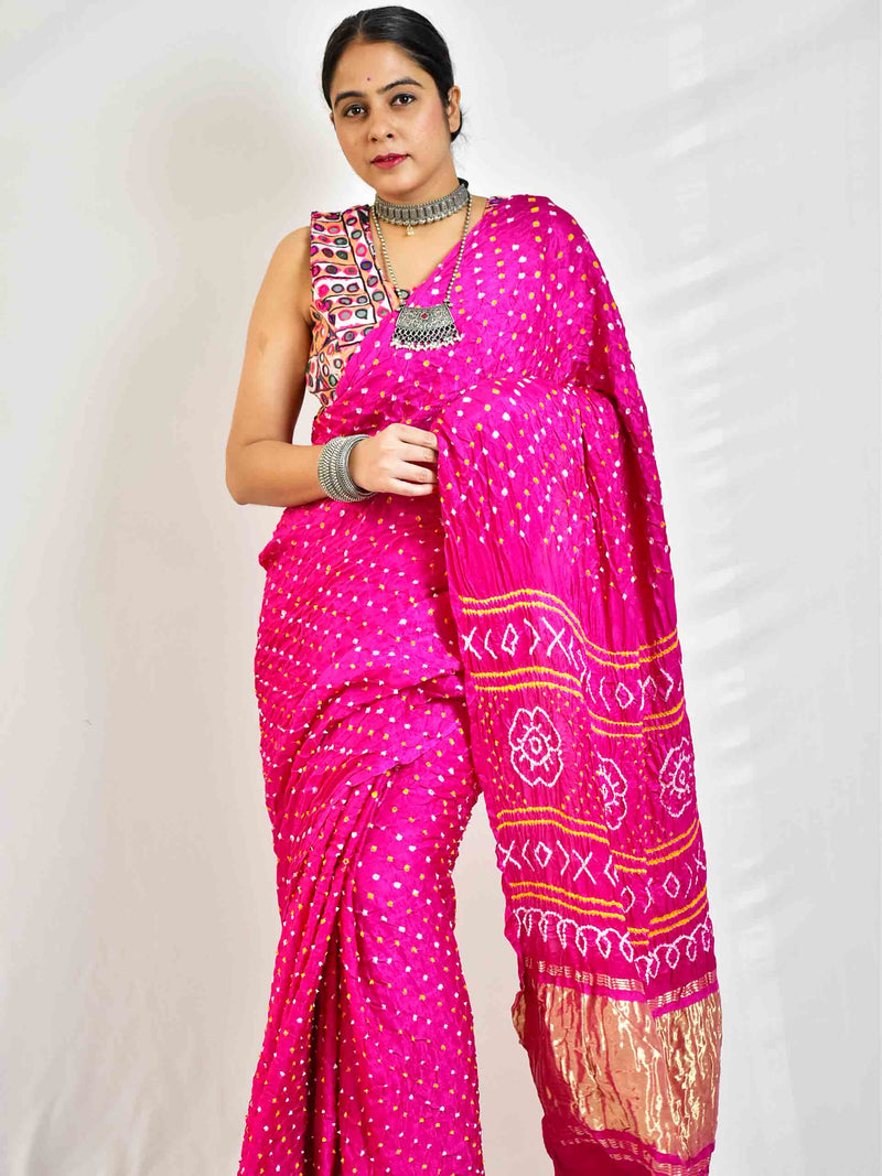 Gumaan -  Rai Bandhej zari pallu Gajji Silk Saree