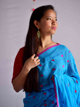 Rekha - mul cotton embroidered saree