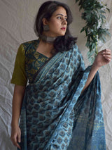Patjhadh -  Dabu hand block printed mul cotton saree