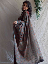 Tara Mandal -  Ajrakh hand block printed mul cotton saree