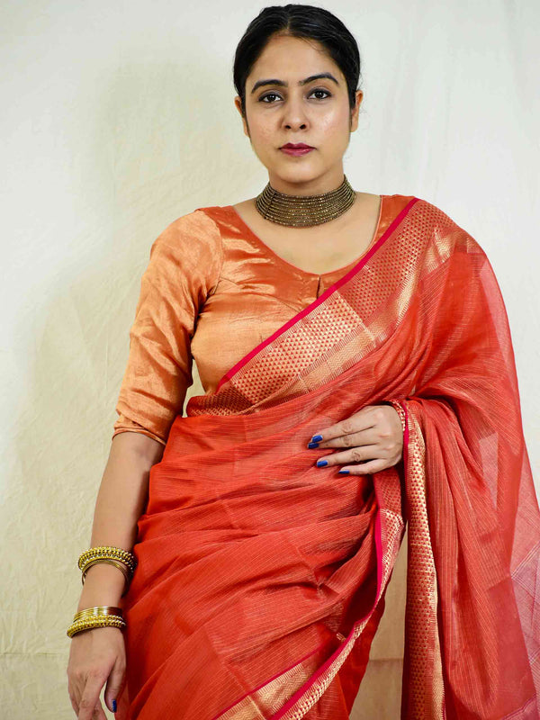 shamma - Handloom Chanderi silk tissue Blouse
