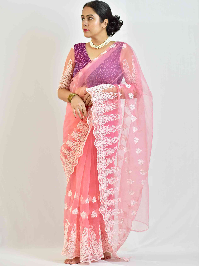 Pony  - Organza Embroidered saree