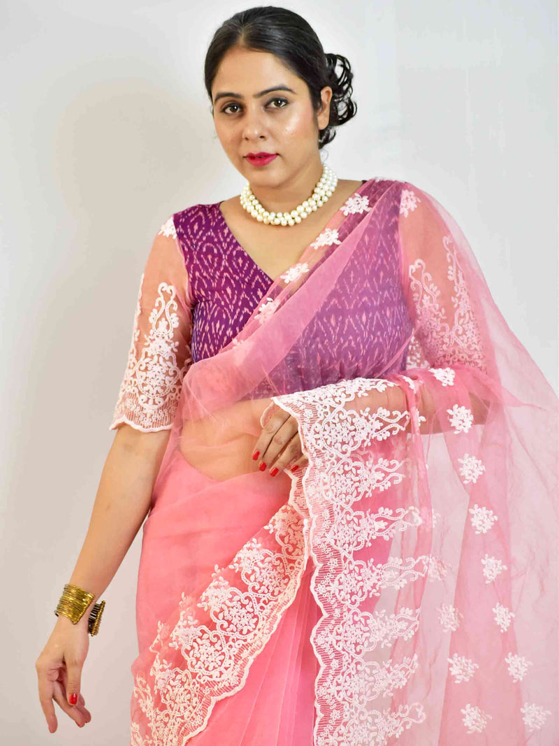 Pony  - Organza Embroidered saree