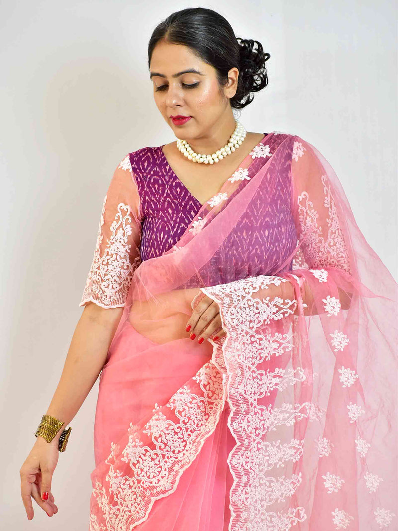 Pony  - Organza Embroidered saree