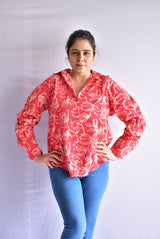 Scarlet - Printed Cotton oversized Shirt