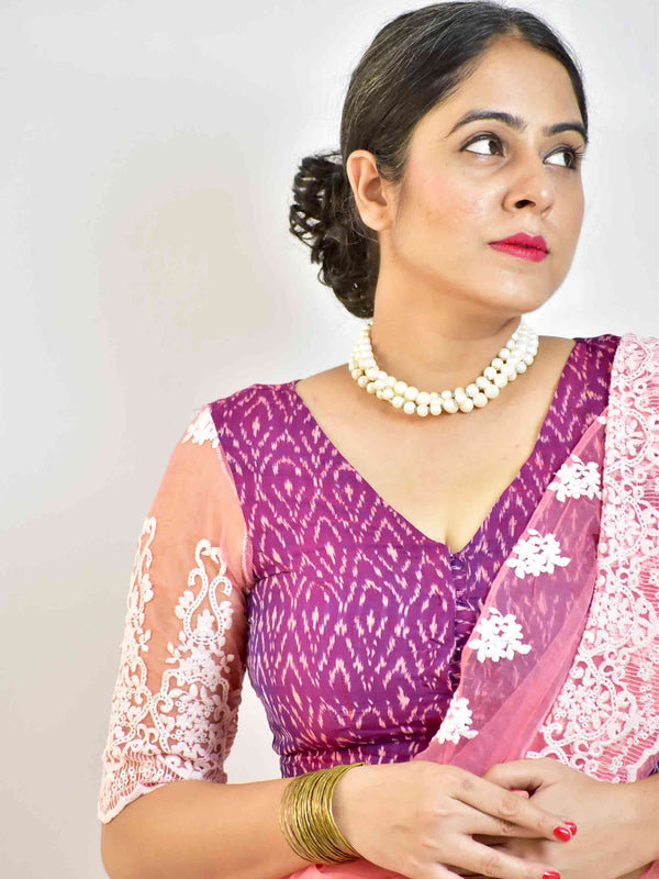 Poppy love - Handwoven Ikat organza blouse