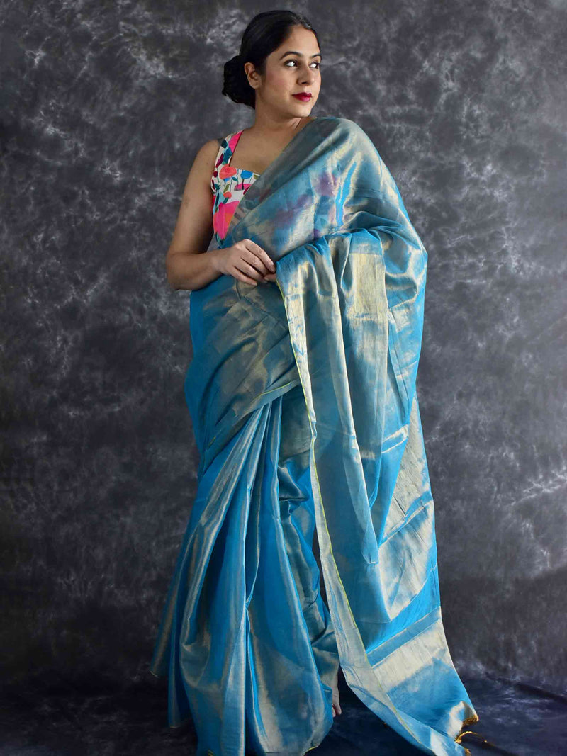 Monday blues - Tissue silk saree