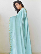Ocean blue - mashru silk saree