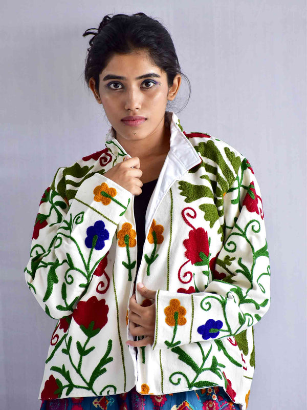 meraki - hand embroidered Reversible jacket