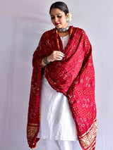 laali - Bandhani Gajji silk dupatta with zari