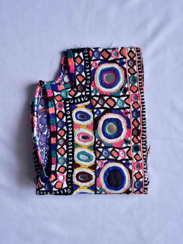 046 Vintage Mirror work Front Dress Patch 14*10