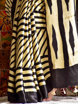Striped - Ajrakh mashru silk saree