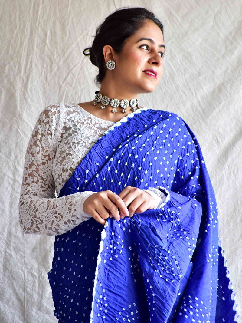 Neela ambar -  Bandhej Saree