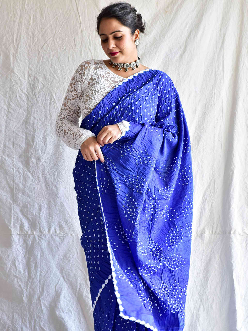 Neela ambar -  Bandhej Saree