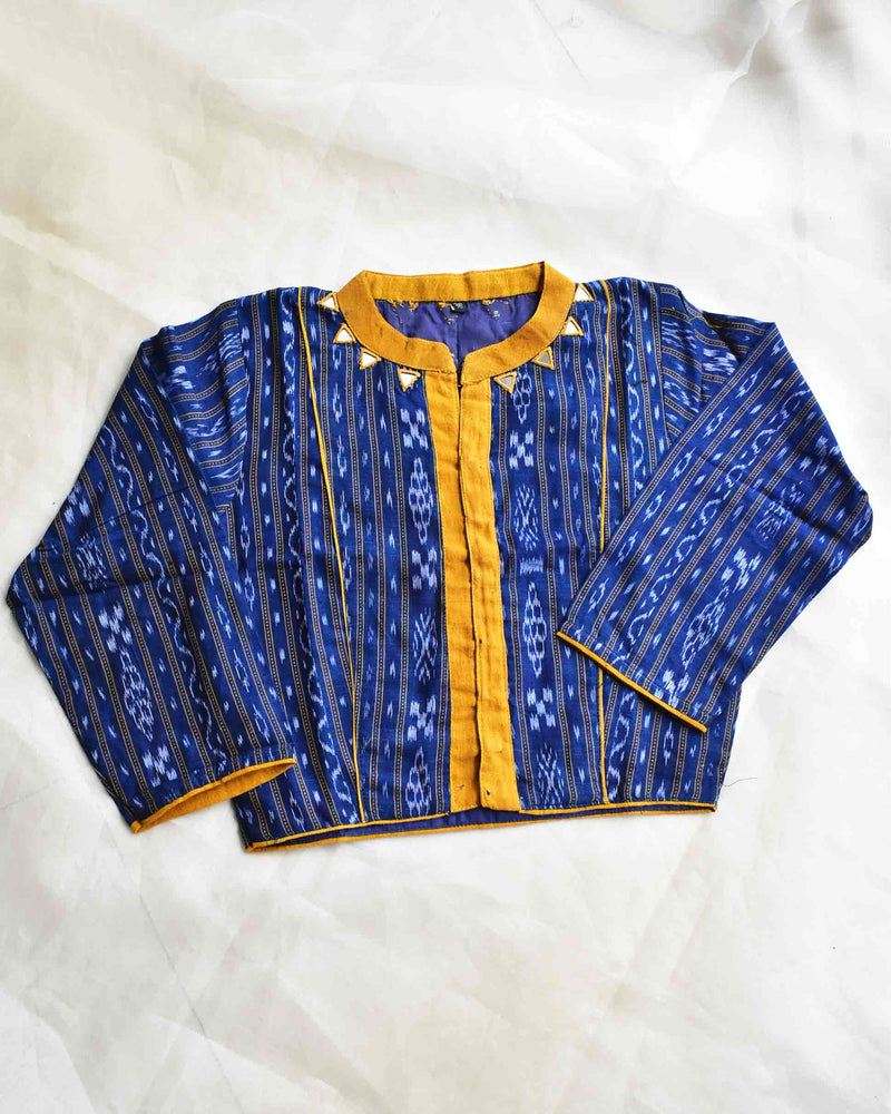 Rainfall - Ikat Kutch mirror work blouse