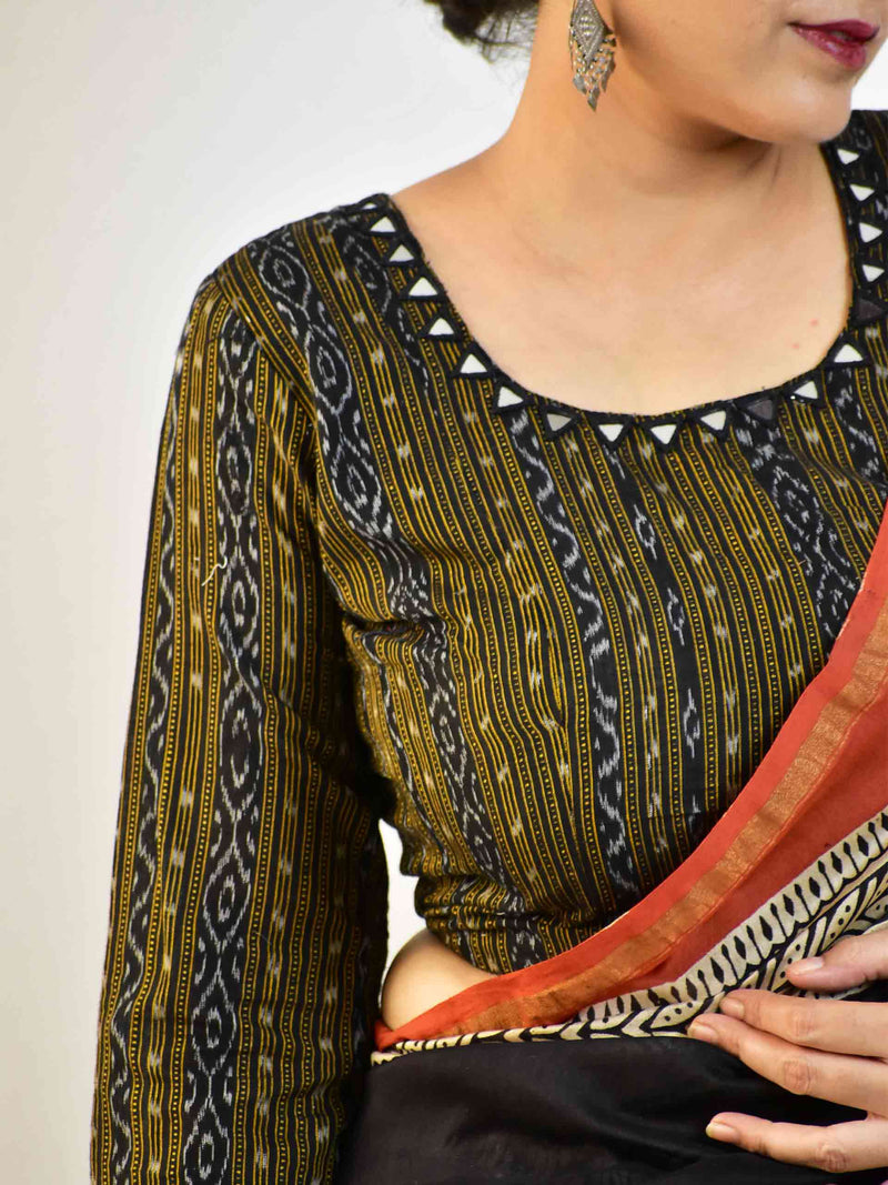 Rimjhim - Ikat Kutch mirror work blouse