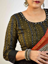 Rimjhim - Ikat Kutch mirror work blouse