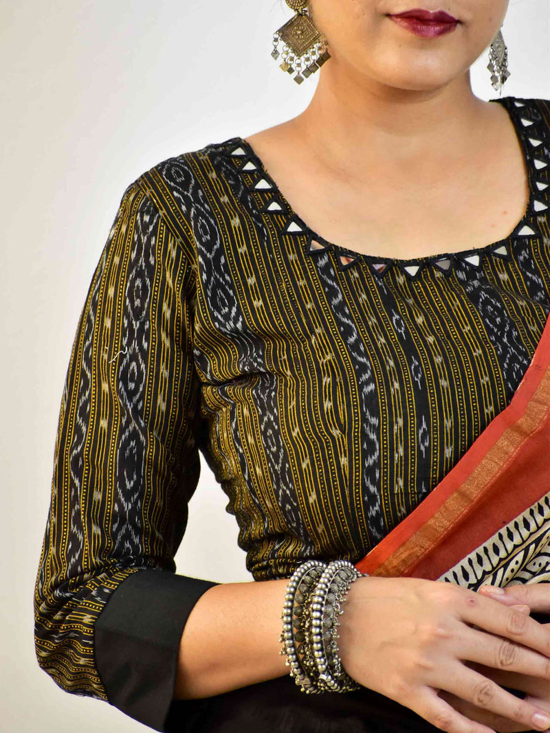 Rimjhim - Ikat Kutch mirror work blouse