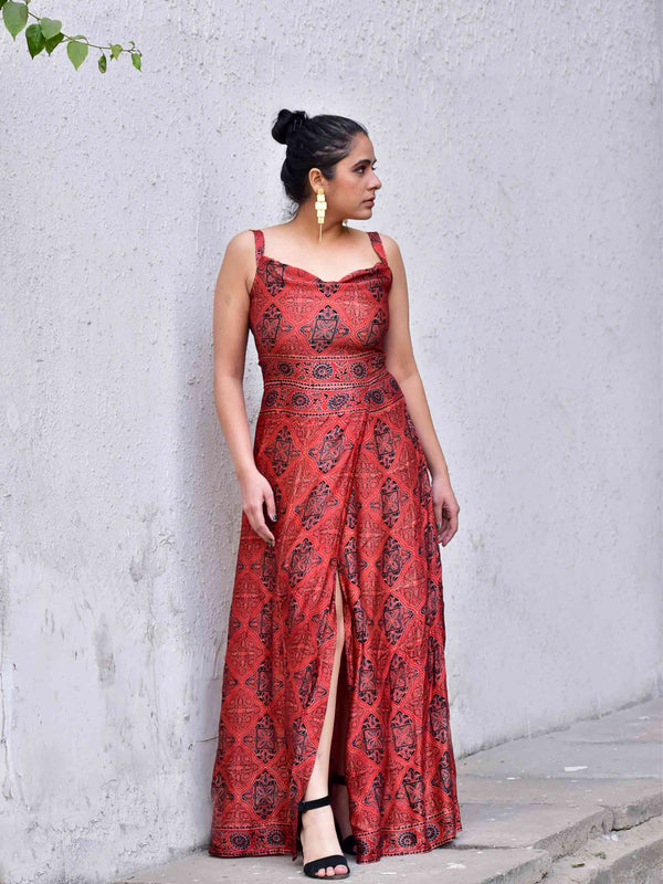 Ikraar - Ajrakh Modal silk Dress