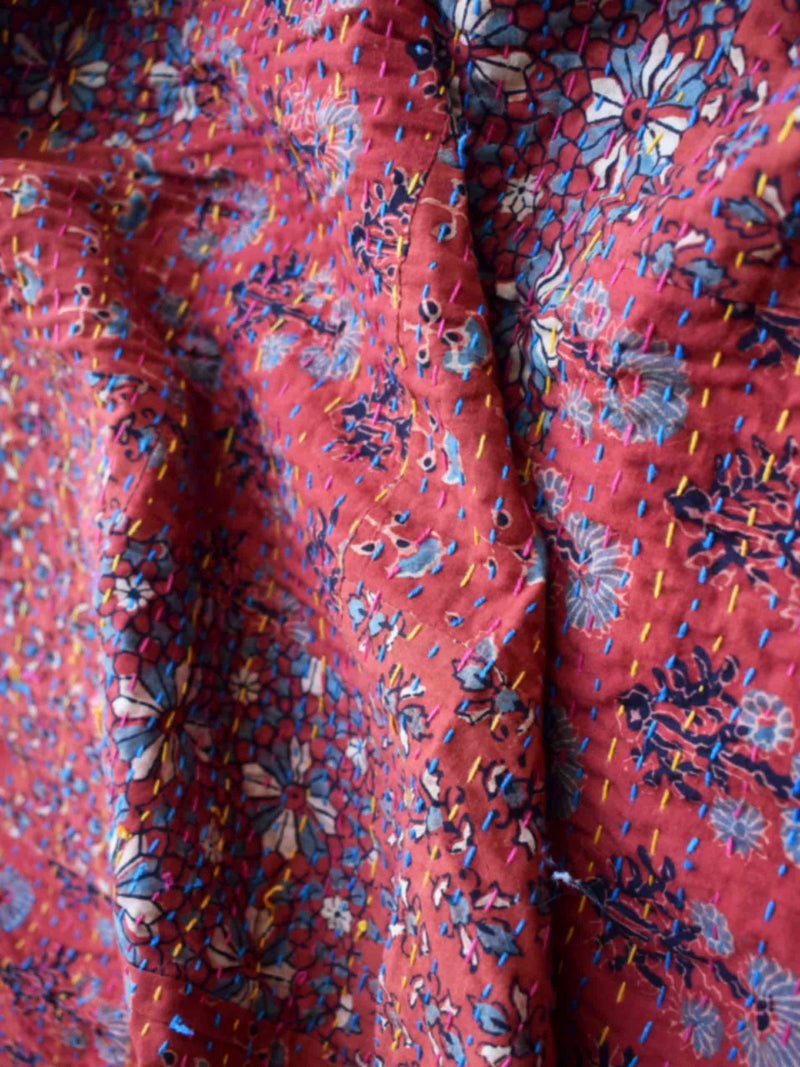 Midas touch - Ajrakh Patchwork kantha Bedcover