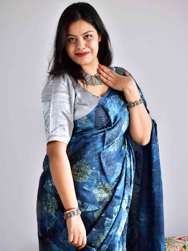 Rubaai - Ajrakh mashru silk saree