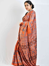 Pathway  - Ajrakh hand block printed Modal Silk Saree