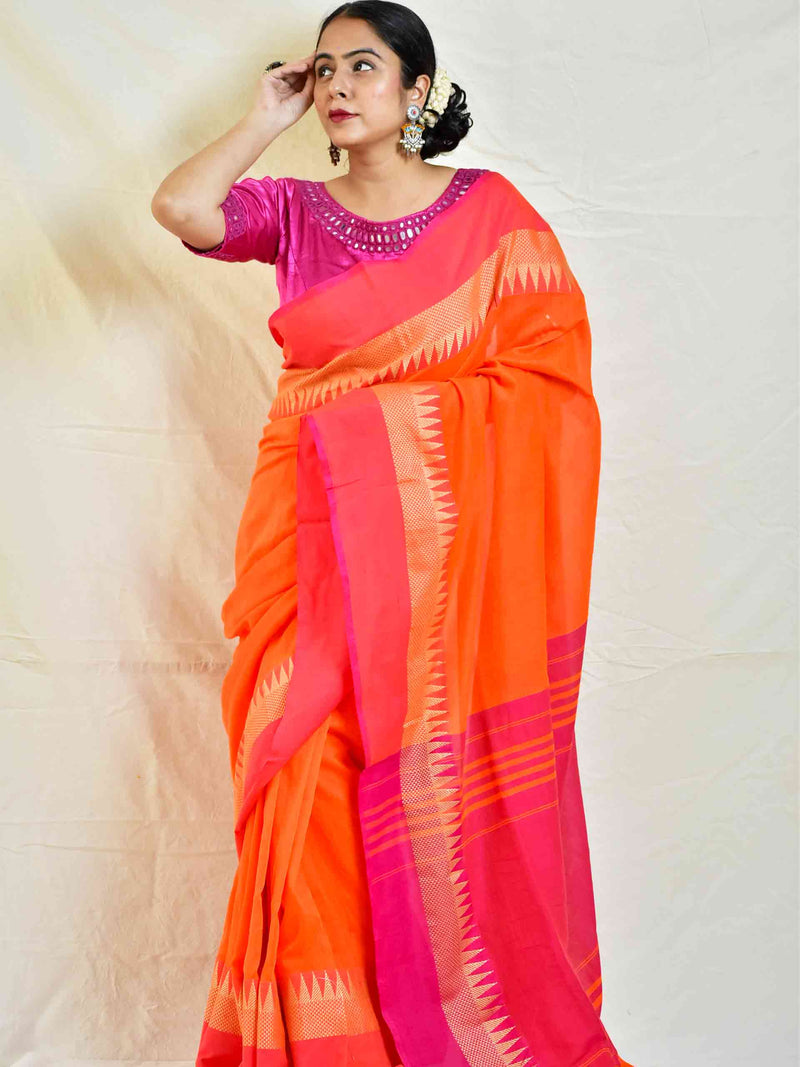 Raas - cotton saree with woven border