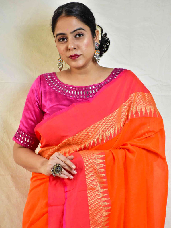 Raas - cotton saree with woven border