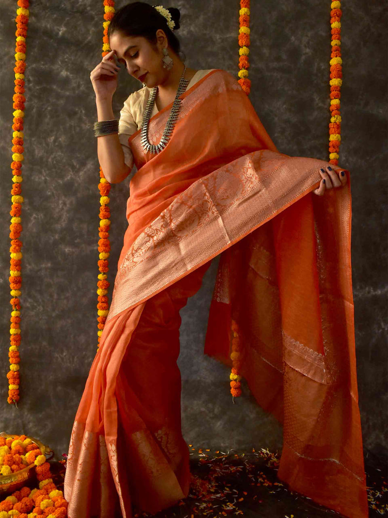 Narang - Linen Zari Saree