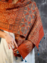 Buy Ajrakh Handloom Merino Wool Stole Online